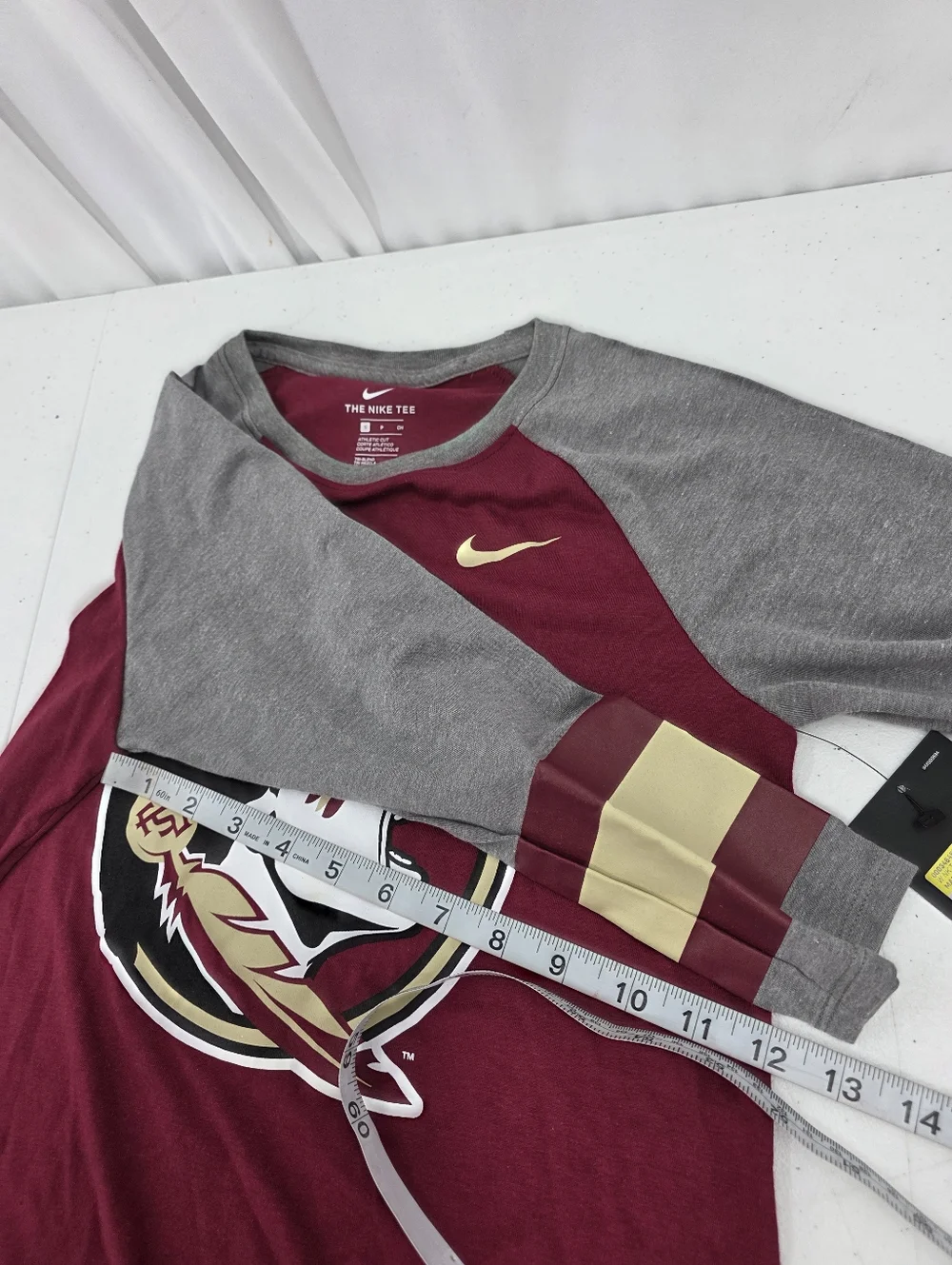 NWT‎ Nike Florida State Seminoles 3/4 Sleeve T-Shirt Womens Small Center Logo.